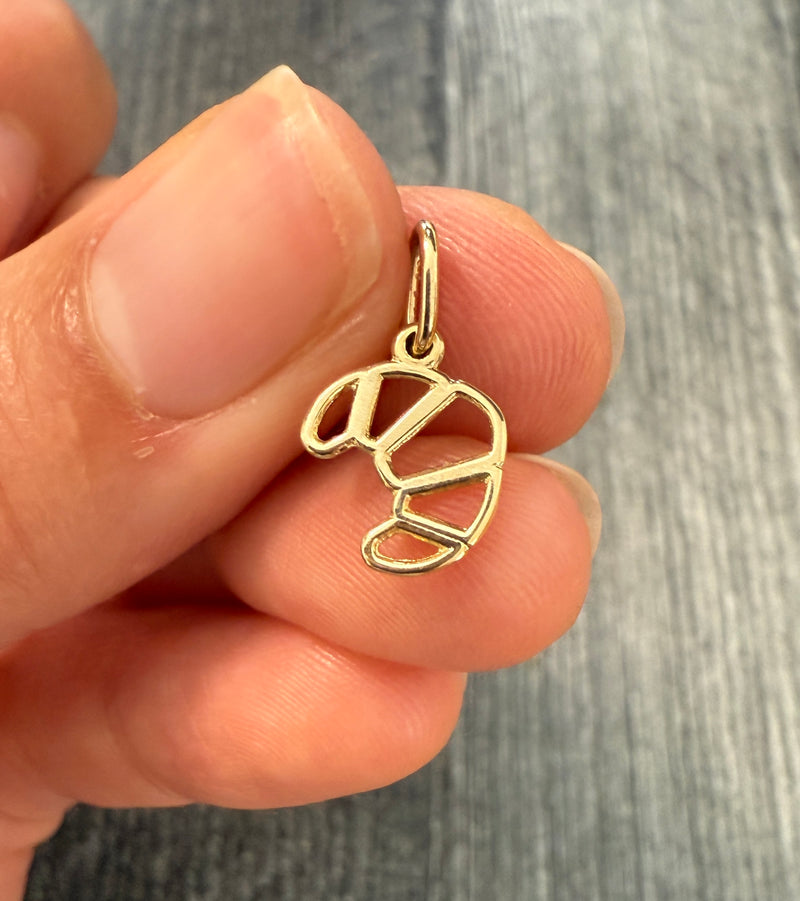 Open 14K Gold Croissant Charm