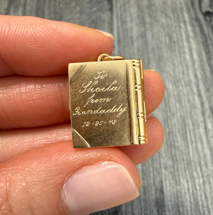 1940s Midcentury 14K Gold Book Locket