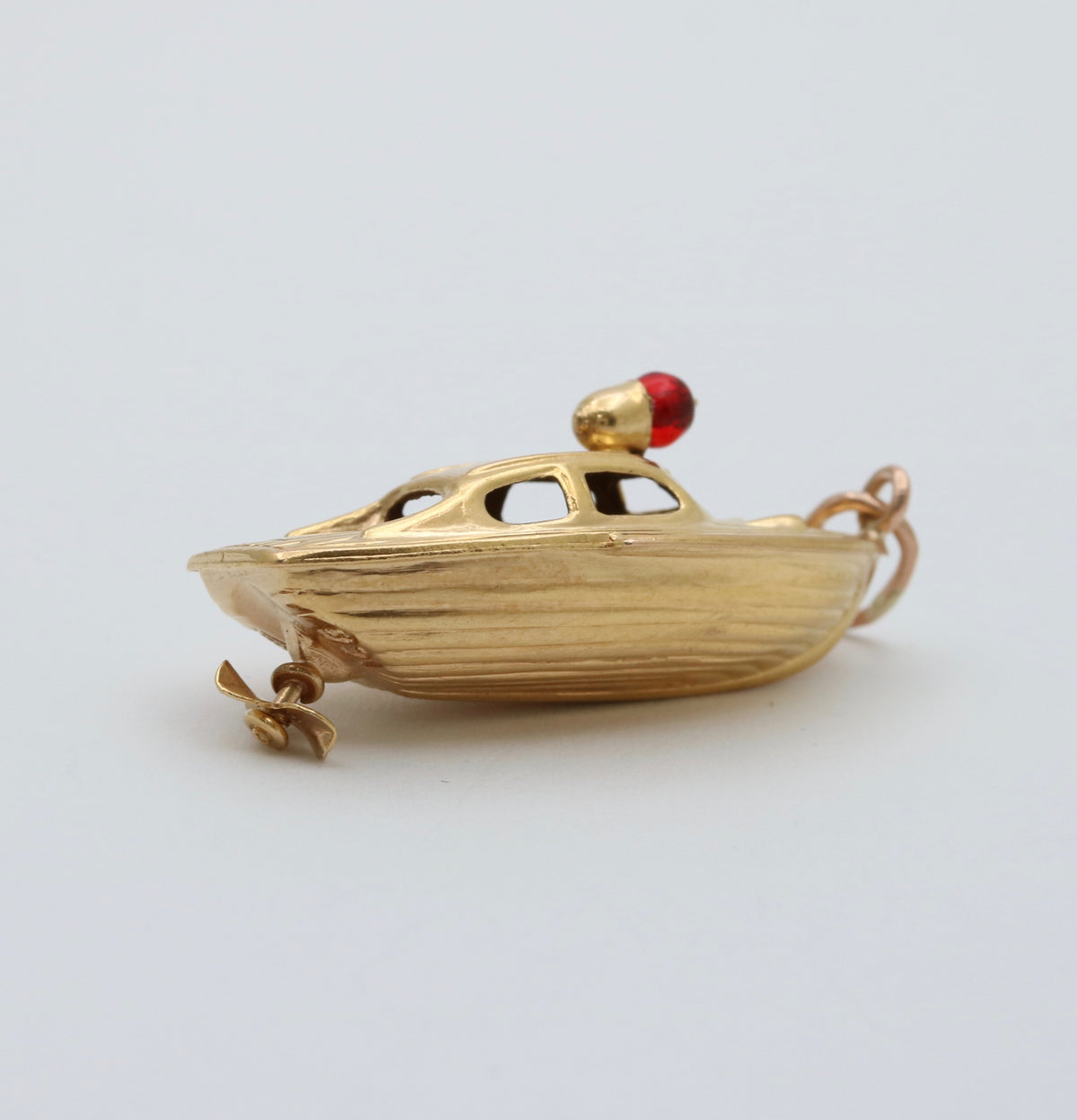 Vintage 18K Gold Boat with Propeller Charm