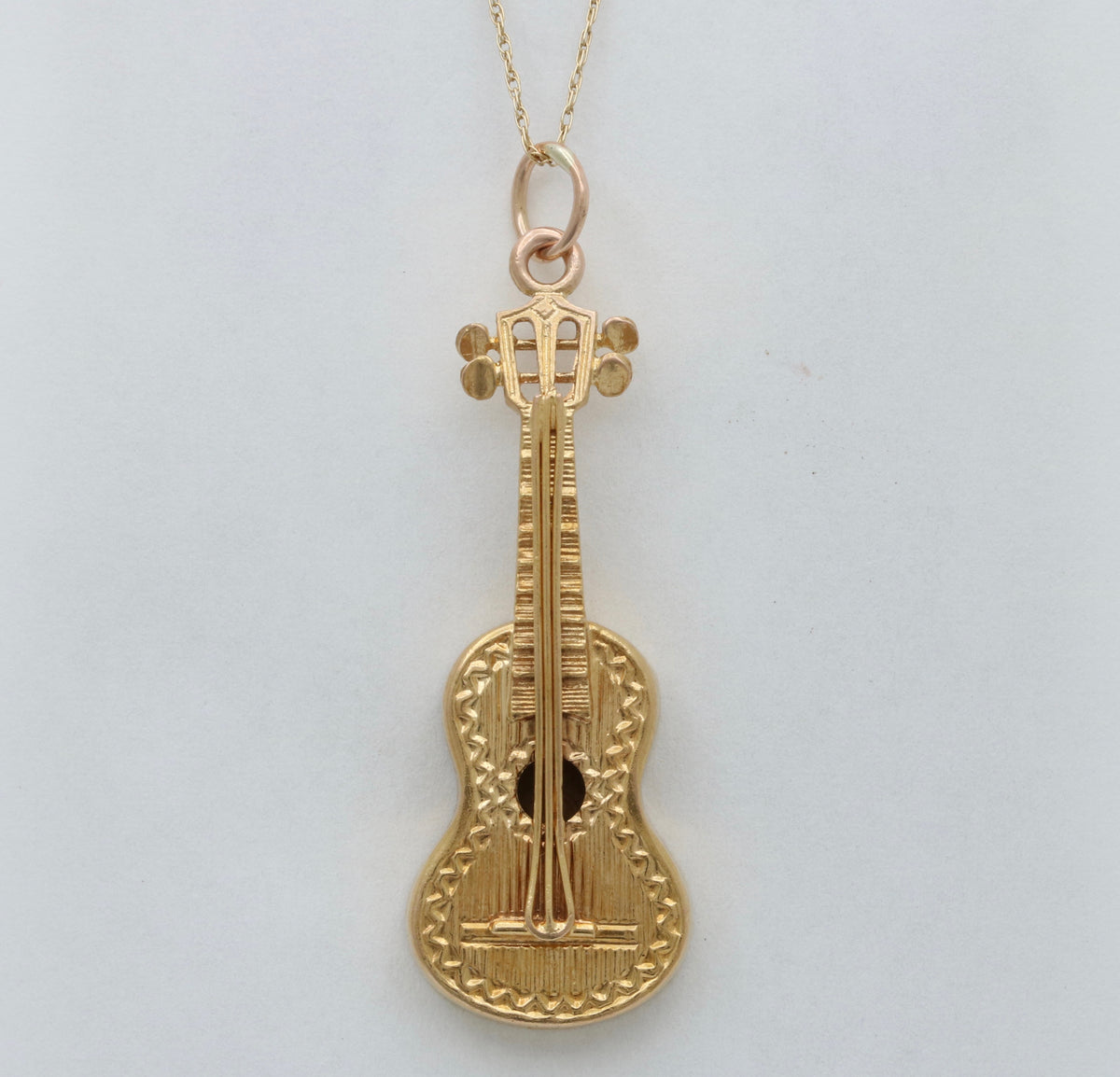Vintage 18K Gold Guitar Charm