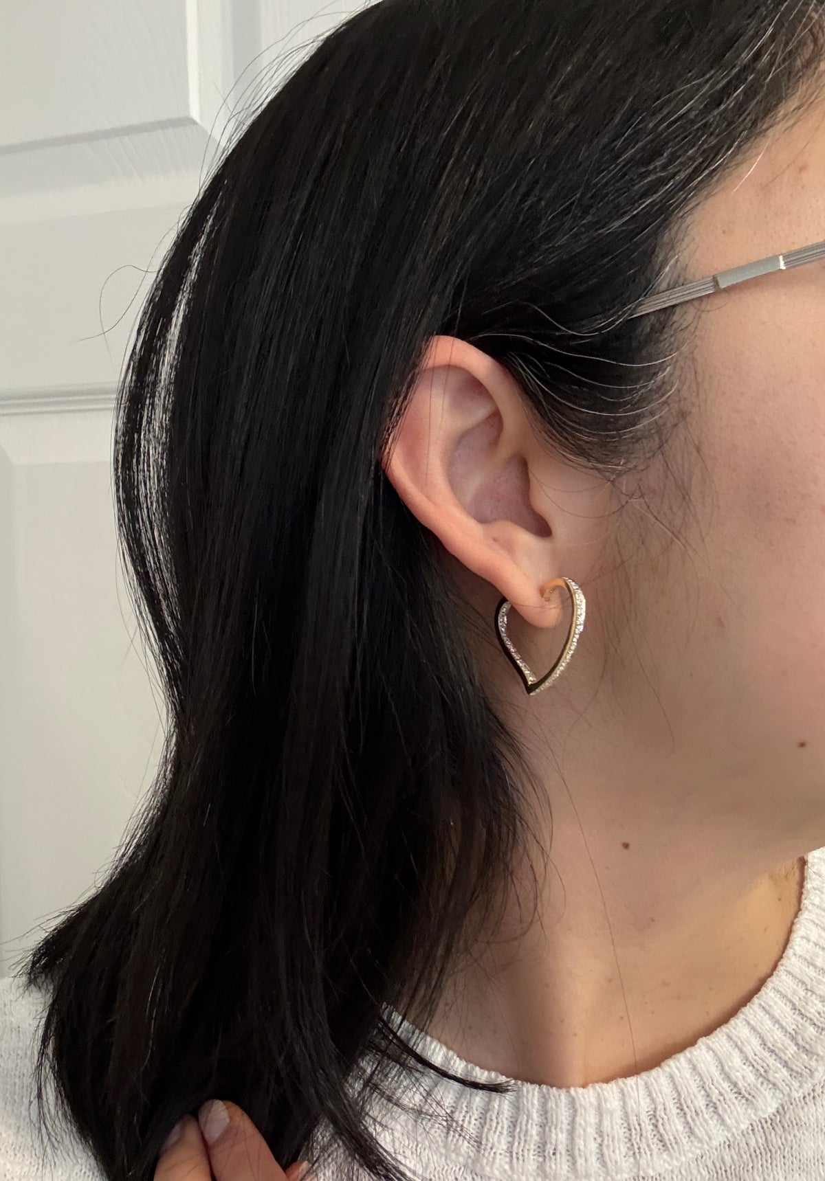 Inside Out Diamond Witch's Heart Shaped Hoop Earrings