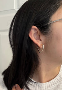 Inside Out Diamond Witch's Heart Shaped Hoop Earrings