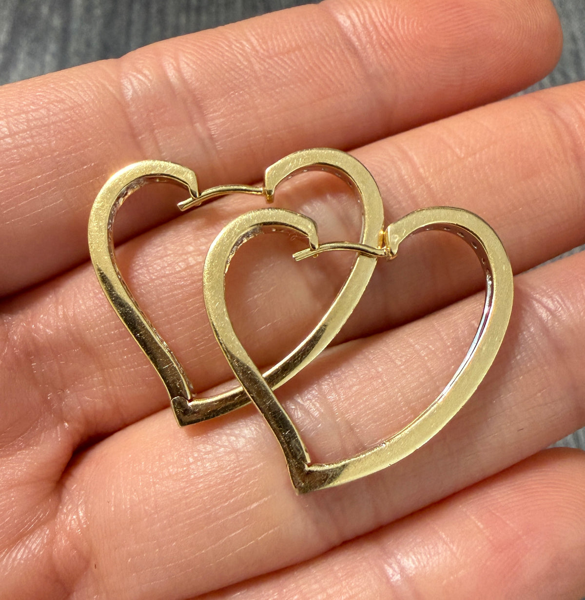 Inside Out Diamond Witch's Heart Shaped Hoop Earrings