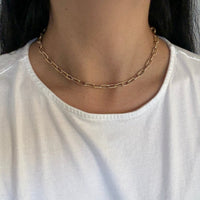 Alternating Paperclip Twist 14K Gold Chain, 16" Long