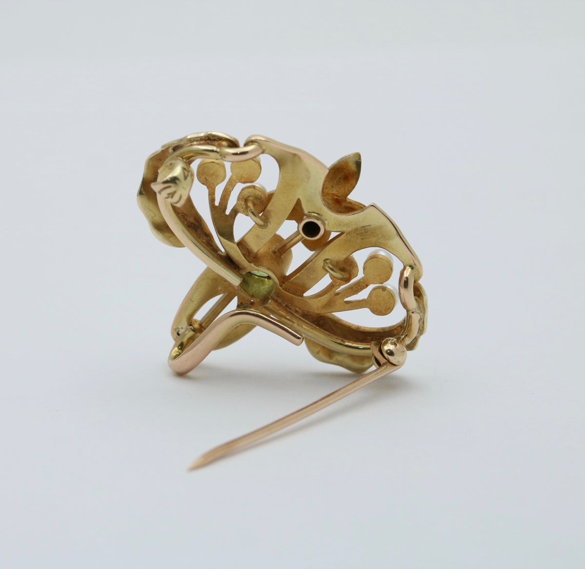 Art Nouveau Whiteside & Blank Iridescent Enamel Flower Pin