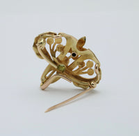 Art Nouveau Whiteside & Blank Iridescent Enamel Flower Pin