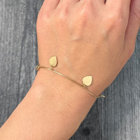 Vintage 14K Gold Heart Charm Bracelet