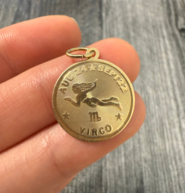 Vintage 14K Gold Virgo Zodiac Charm