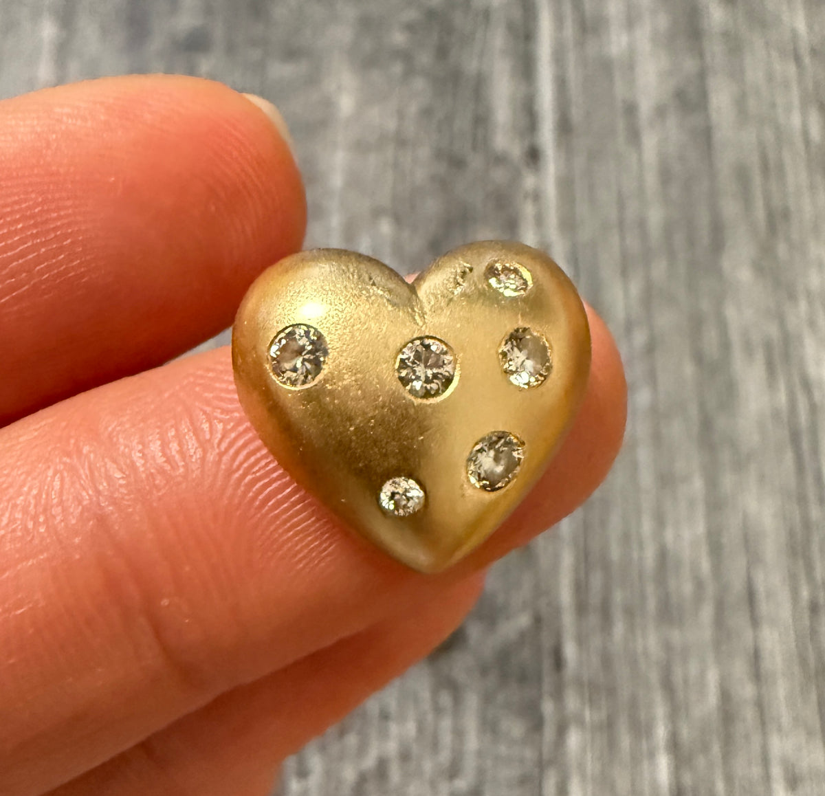 Double Sided Diamond Sprinkle Heard Slider Charm