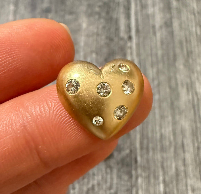 Double Sided Diamond Sprinkle Heard Slider Charm