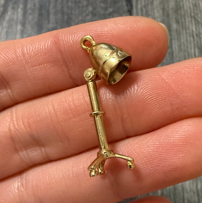 Vintage 14K Gold Articulated Hair Dryer or Floor Lamp Charm