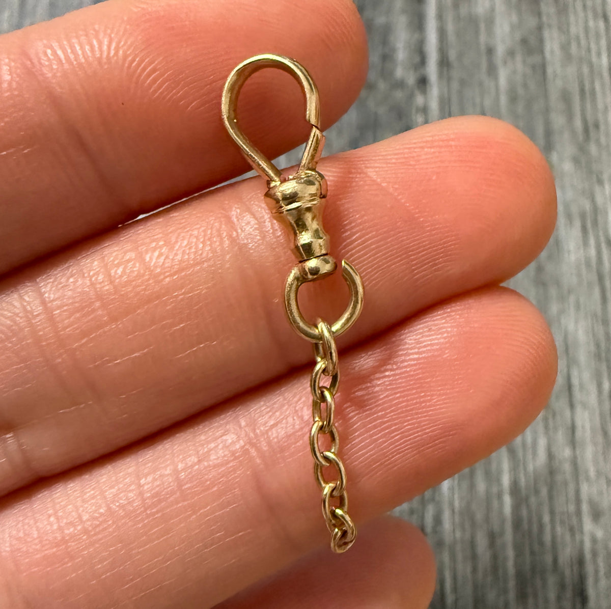 Antique 14K Gold Dog Clip and with Chain Extender