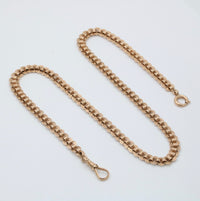 Antique 14K Gold Oval Link Book Chain, 20.25” Long