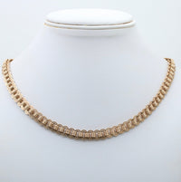 Antique 14K Gold Oval Link Book Chain, 20.25” Long