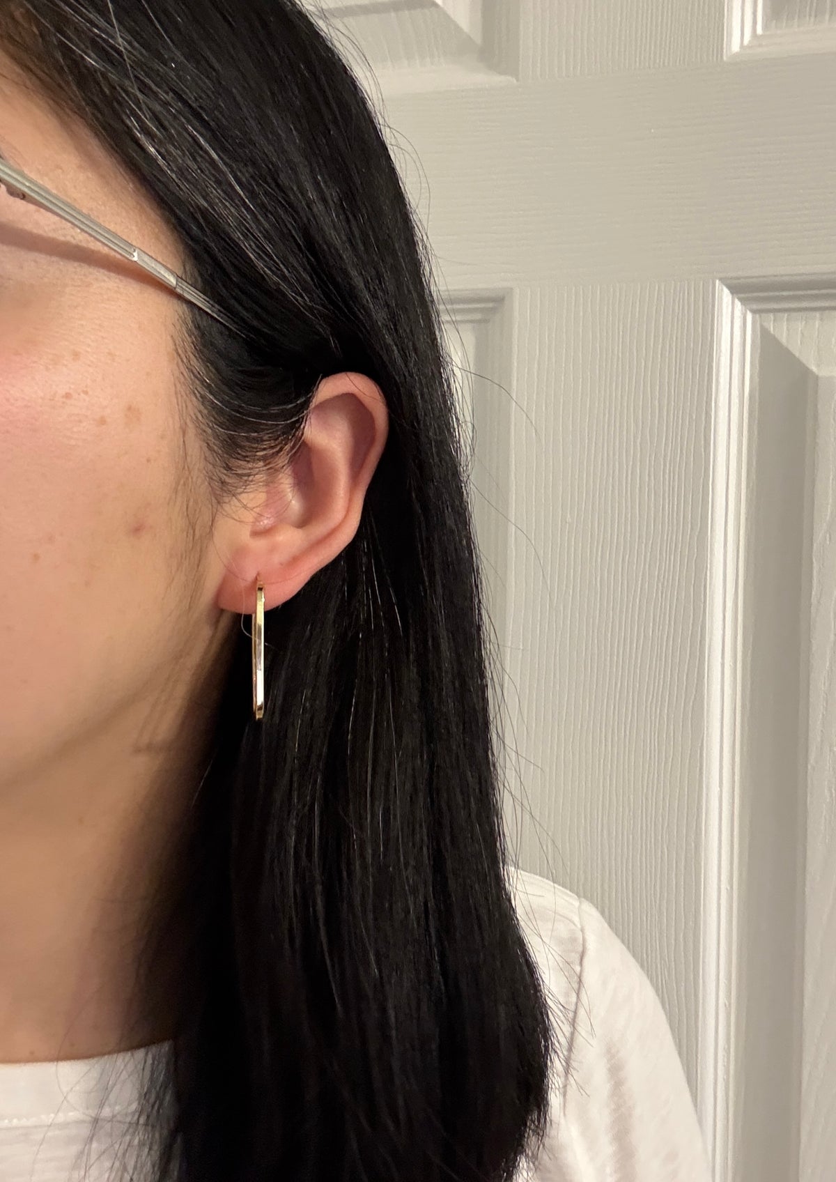 Rectangular 14K Gold Hoop Earrings