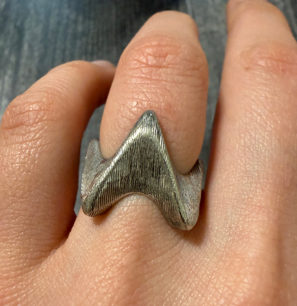 Edgy Modernist Pointed 14K Gold Statement Ring