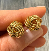 Love Knot Stud Earrings in 14K Gold