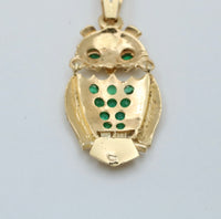 Vintage 18K Gold and Emerald Owl Charm