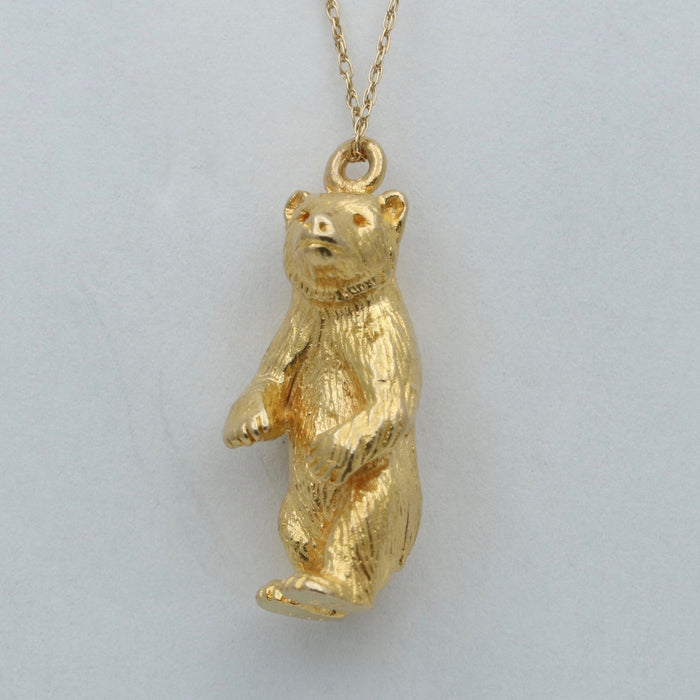 Solid Vintage 10K Gold Bear Charm