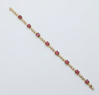 Vintage Rhodolite Garnet and Diamond Bracelet