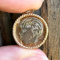 Vintage 14K Gold Little Boy’s Profile Charm