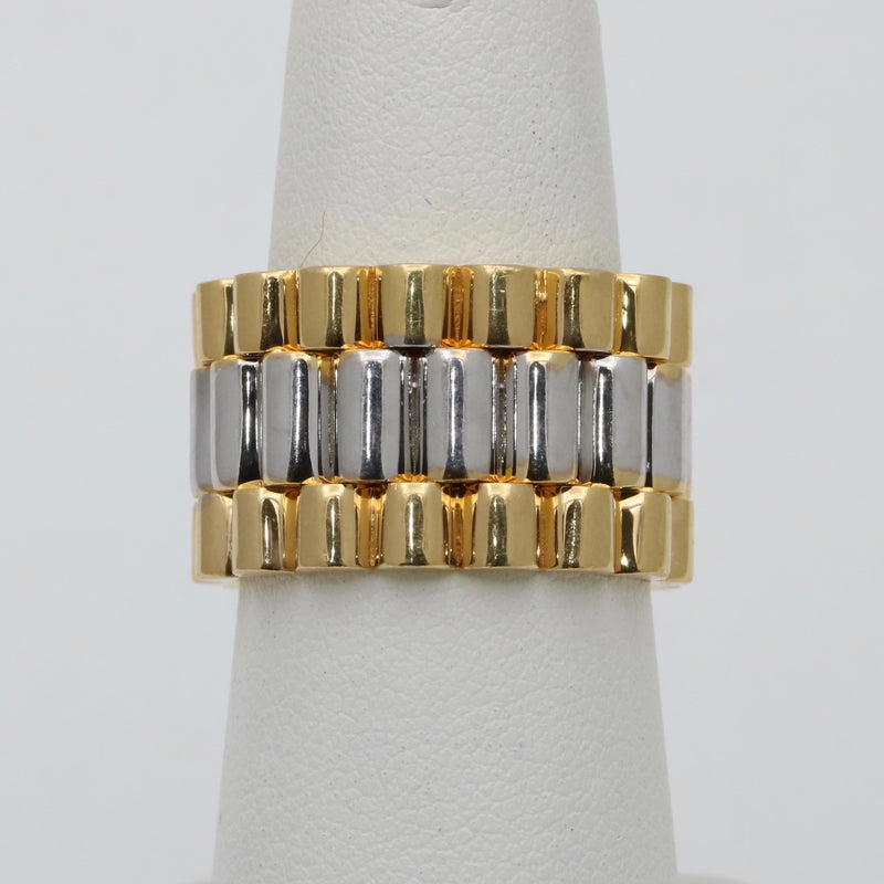 Vintage 14K Two Tone Watch Band Style Band, Size 7