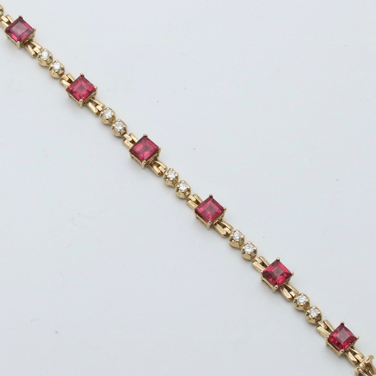 Vintage Rhodolite Garnet and Diamond Bracelet