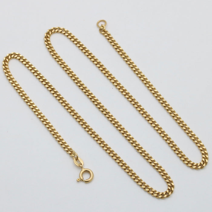 Vintage 18K Solid Gold Curb Link Chain, 18” Long