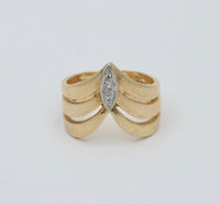 Vintage Diamond and 14K Gold Warrior Ring