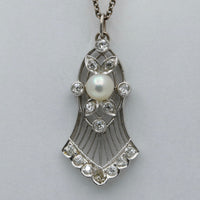 Edwardian Diamond and Pearl Bell Shaped Charm