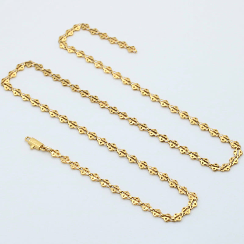 Vintage 18K Ladybug Style Link Chain, 24” Long