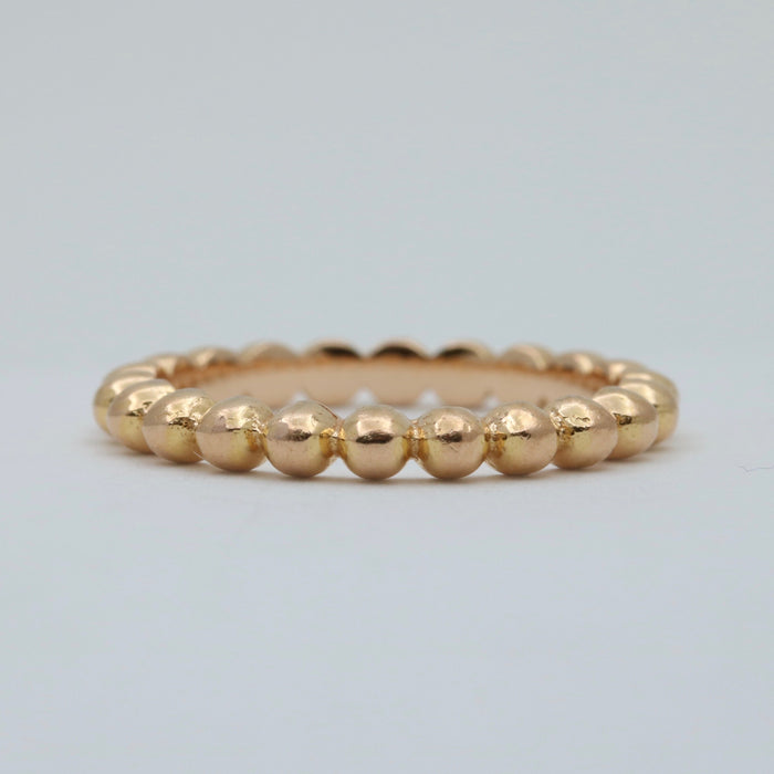 18K Rose Gold Bead Band, Size 5.5