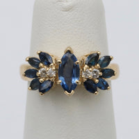 Vintage Marquise Sapphire and Diamond Ring