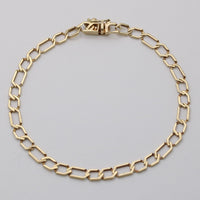 Vintage 14K Geometric Open Link Bracelet, 7.75” Long