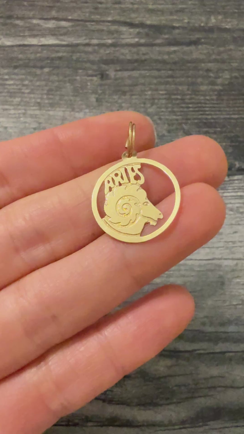 Zodiac Aries 14K Gold Charm