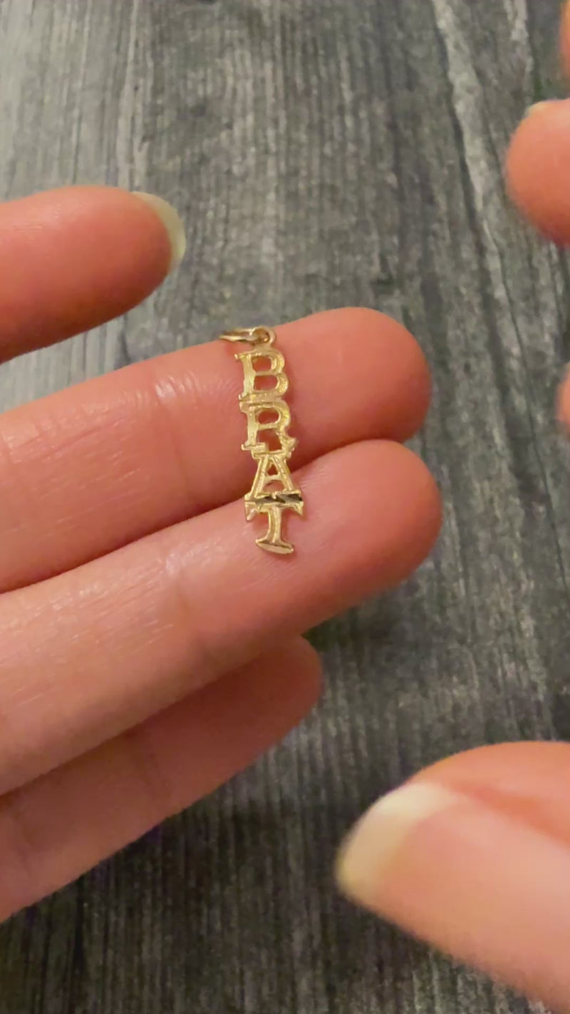 Vintage 14K Gold "BRAT" Charm