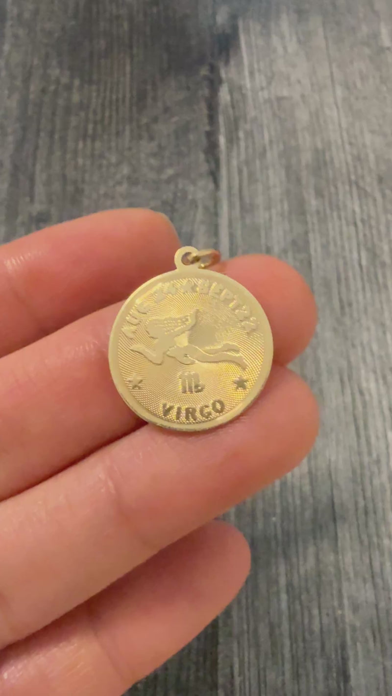 Vintage 14K Gold Virgo Zodiac Charm
