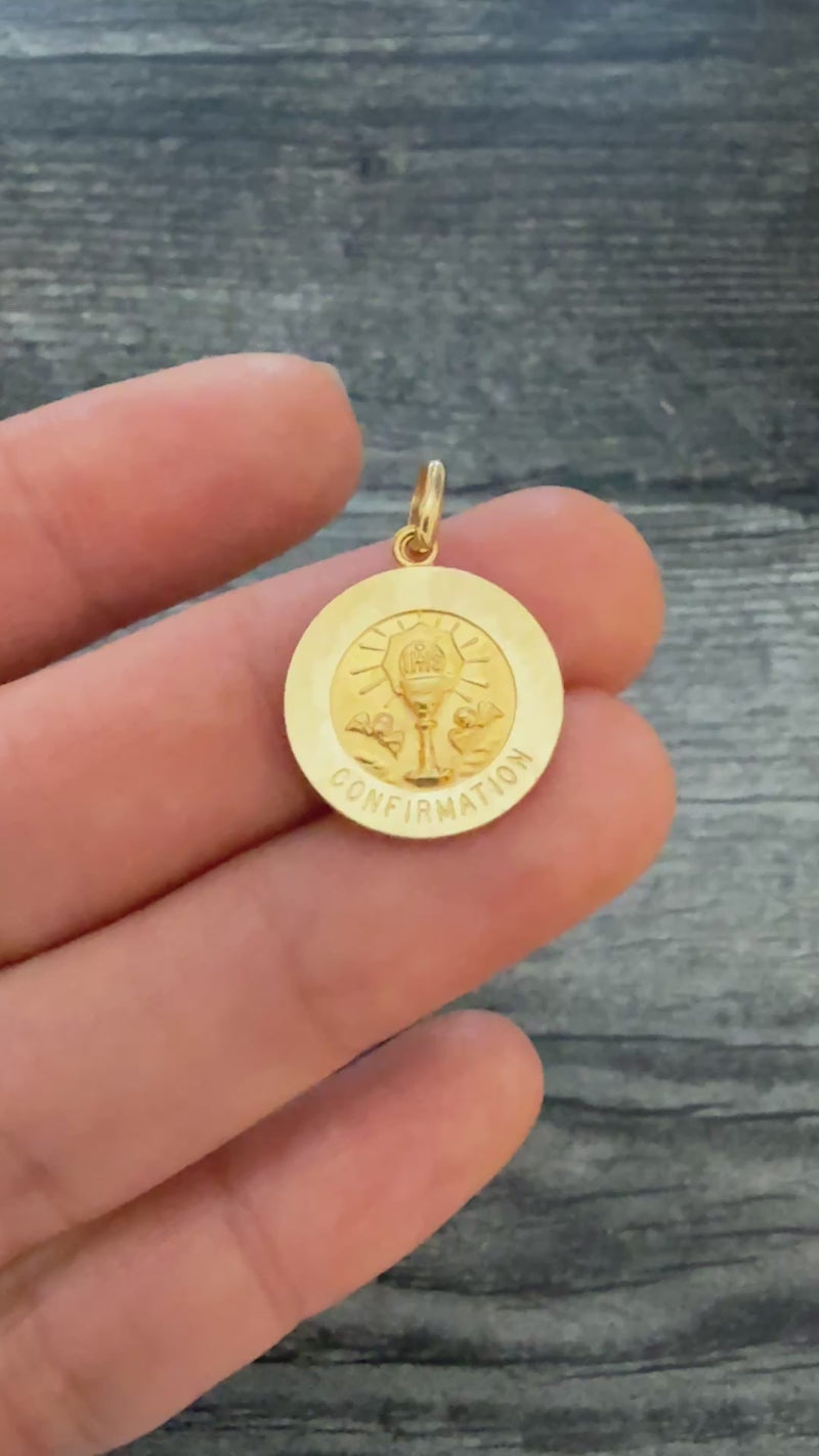 14K Gold "Confirmation" Medal Charm