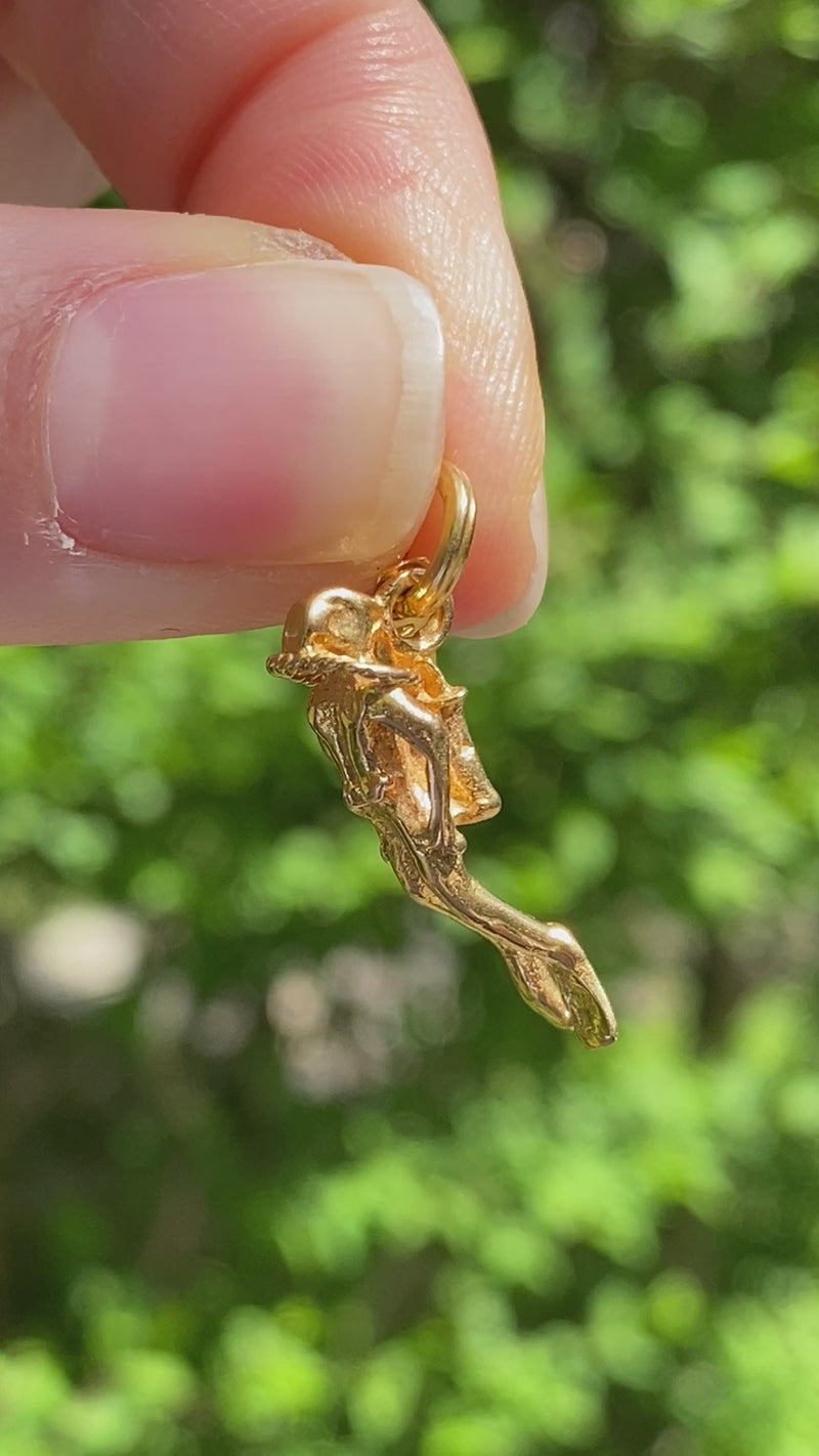 Vintage 14K Gold Scuba Diver Charm