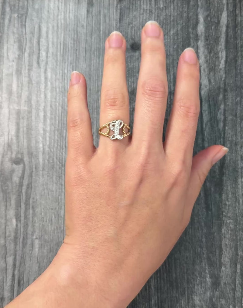 Diamond Initial "L" 14K Gold Ring