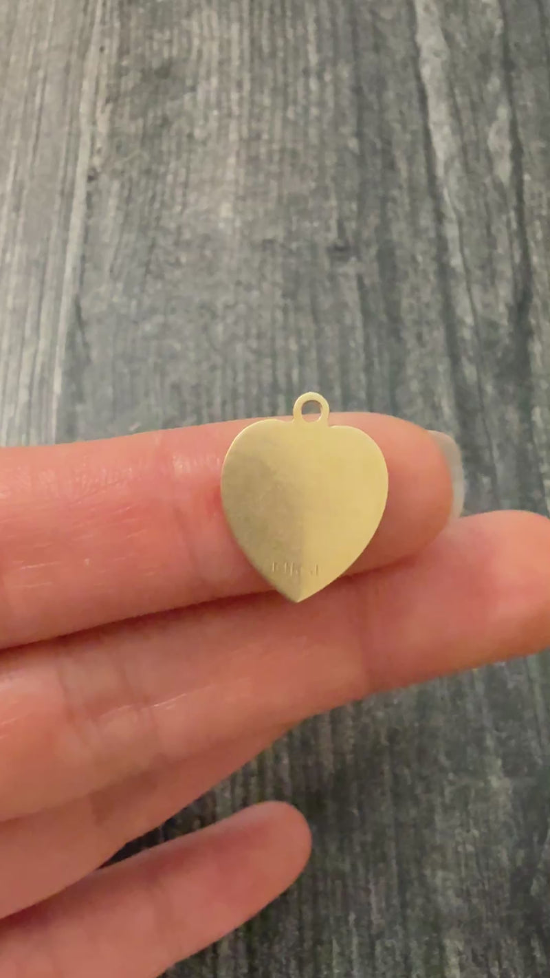 Small Vintage 14K Gold Heart Tag Charm