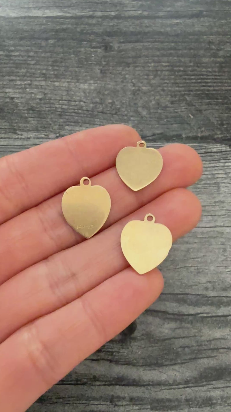 Vintage 14K Gold Heart Tag Charm