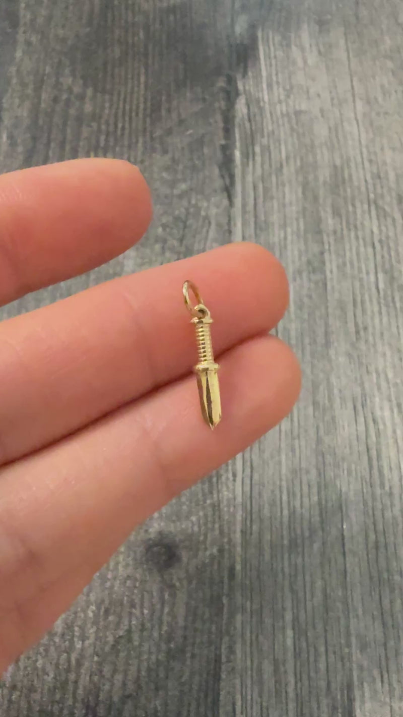 Mini 14K Gold Dagger Charm