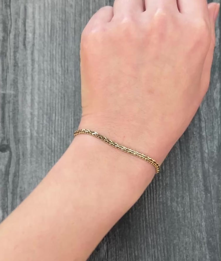 Chevron Link 14K Gold Bracelet, 7.4" Long