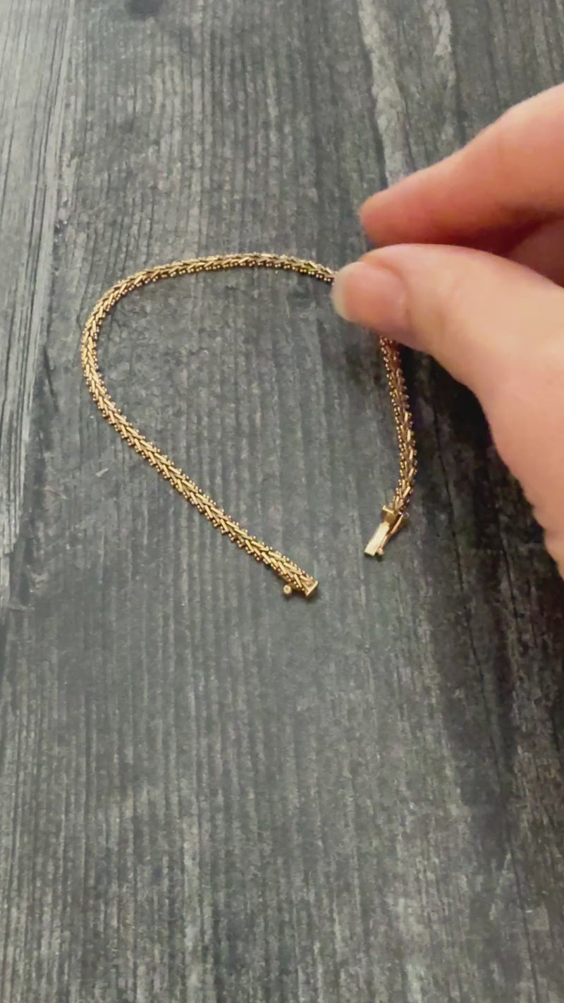 Chevron Link 14K Gold Bracelet, 7.4" Long
