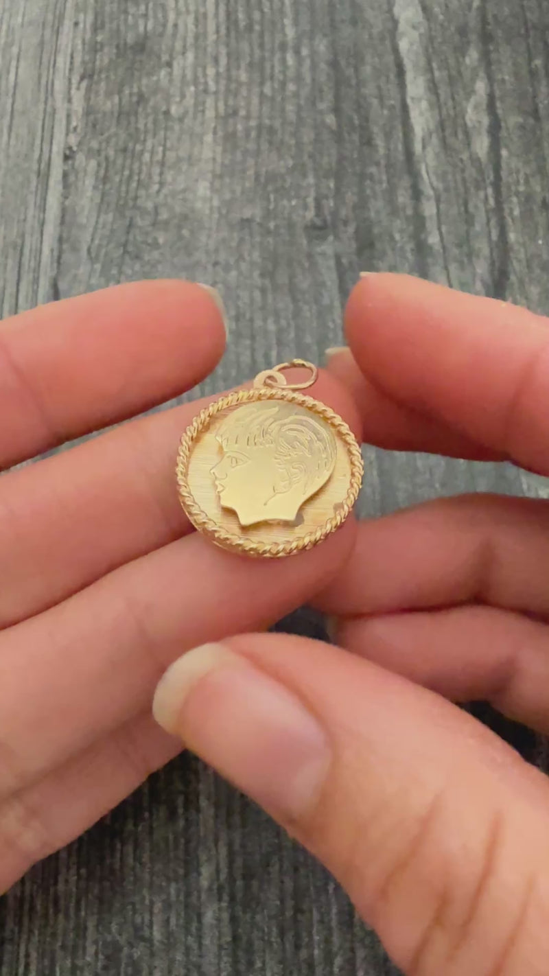 Vintage 14K Gold Little Boy’s Profile Charm