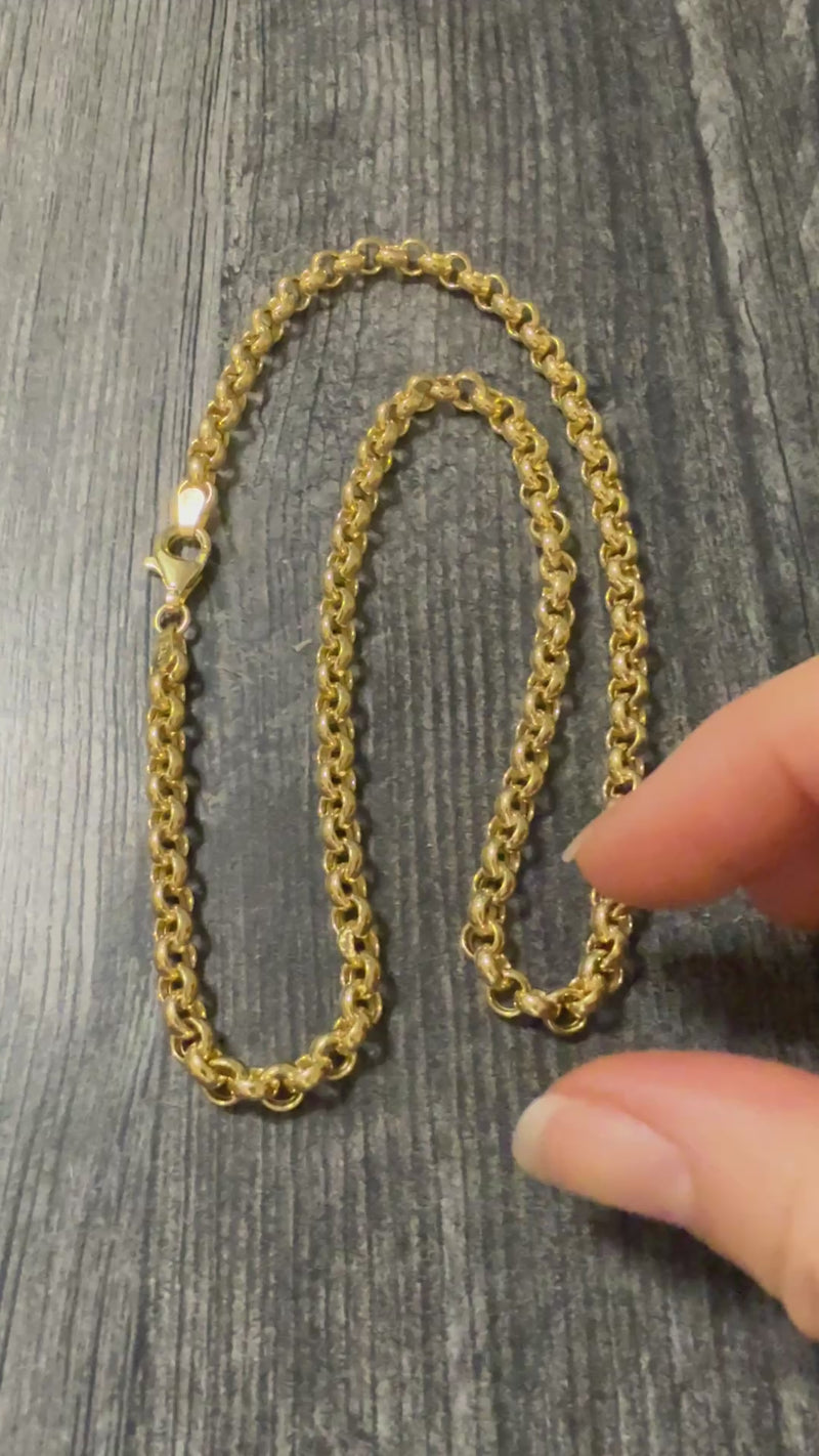 Classic 14K Gold Belcher Link Chain, 18" Long