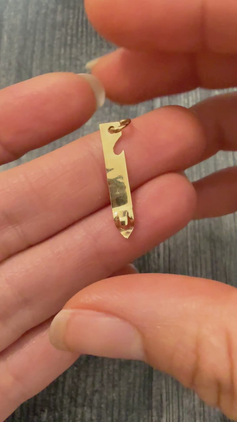 Vintage 14K Gold Can Opener Charm
