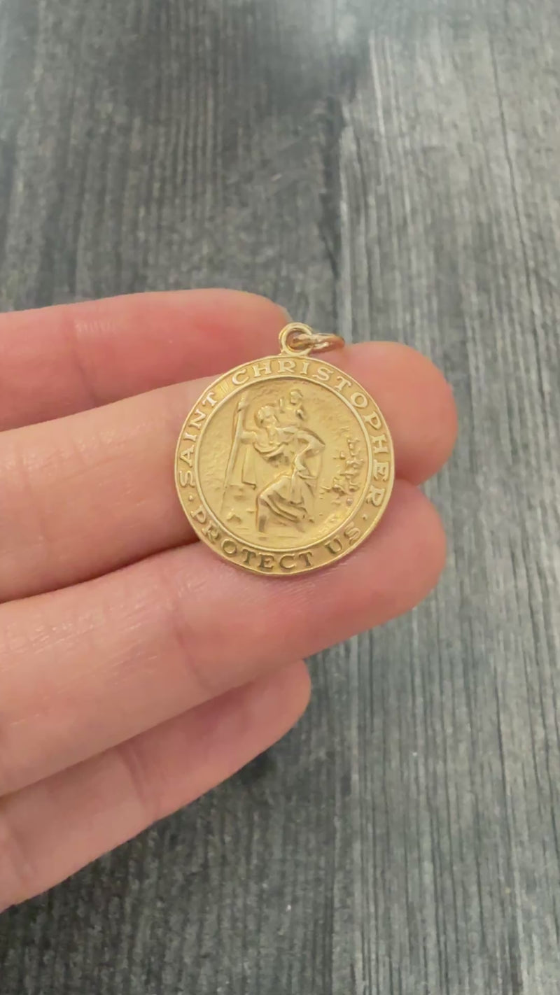 Vintage St. Christopher 14K Gold Charm