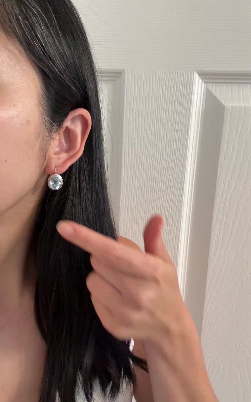 9 Carat Aquamarine Drop Earrings in 18K Gold Leverbacks